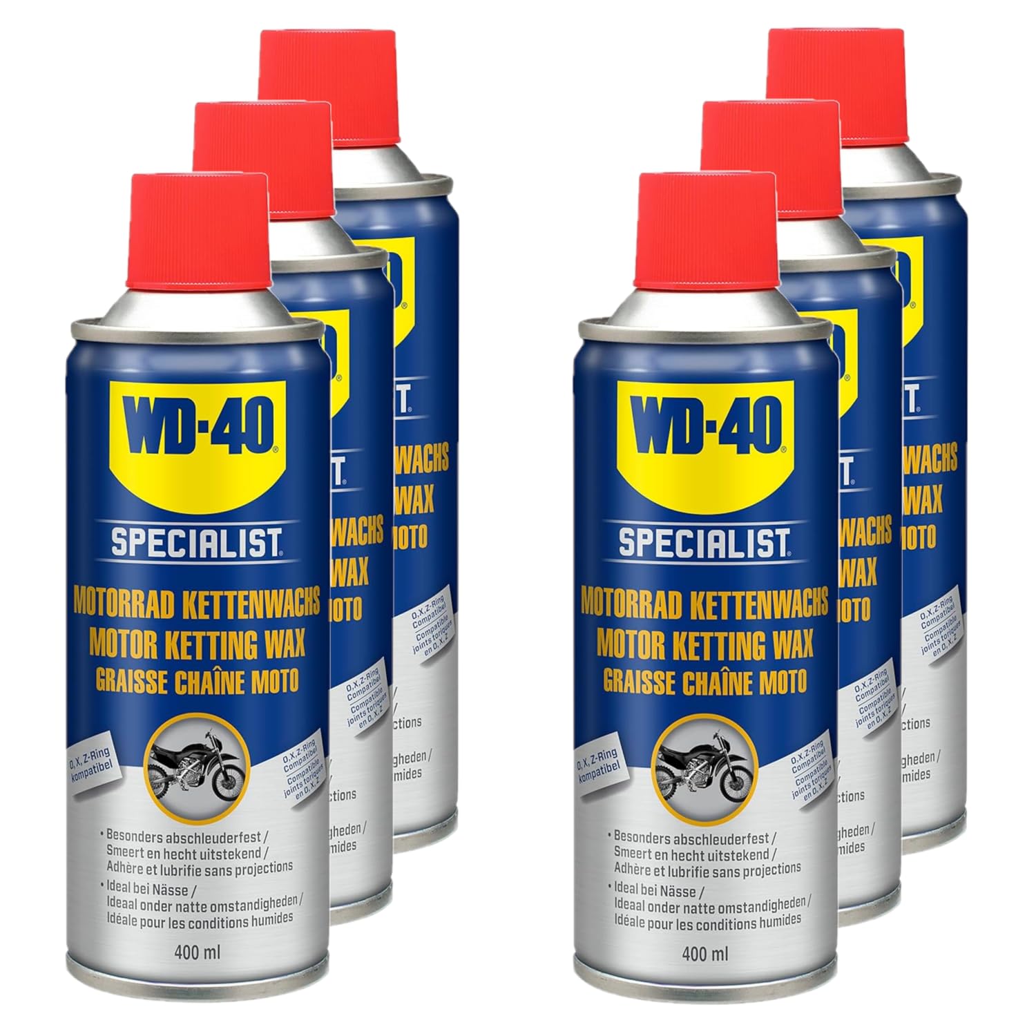 WD-40 Specialist Motorrad Kettenwachs 6x400ml, Motorradpflege