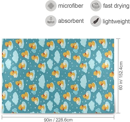 Miniatura 3 de Blue Green Ducks Clouds Fluffy Blanket Ultra-Soft Comfy Spring Flannel Fleece Blanket 60"x90" for Car Chair Car Travel Adults Kids Plush Travel