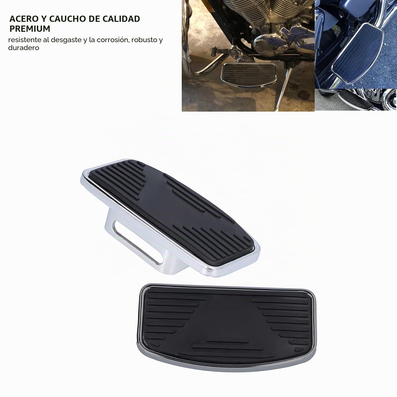 Reposapiés de Motocicleta, 1 par de estribos de Pasajero Trasero Ajustables, reposapiés Anchos de Motocicleta