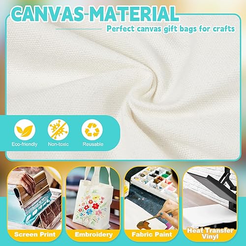 Vista 86 de Amylove 24 mini bolsas de lona en blanco para sublimación, reutilizables, para comestibles, equipaje de bricolaje, para fiestas incluso