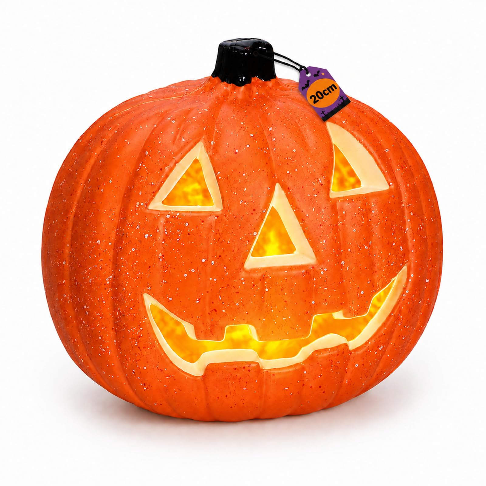 jojofuny Light Up Pumpkin Lantern 20cm LED Halloween Table Decoration