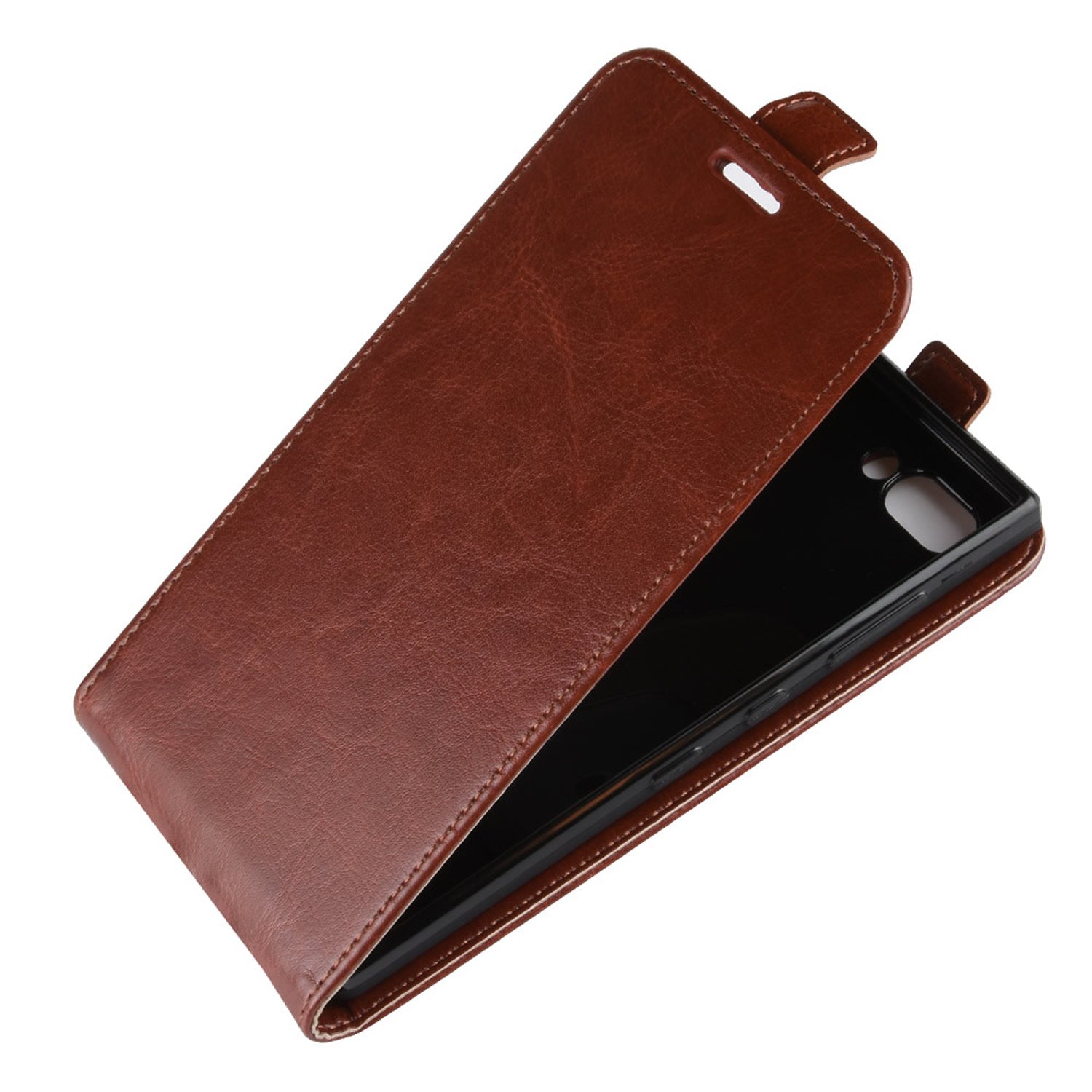 BlackBerry KEY2 Leder-Hülle – Flip Case Mit Kartenfach & Magnetverschluss, Schwarz