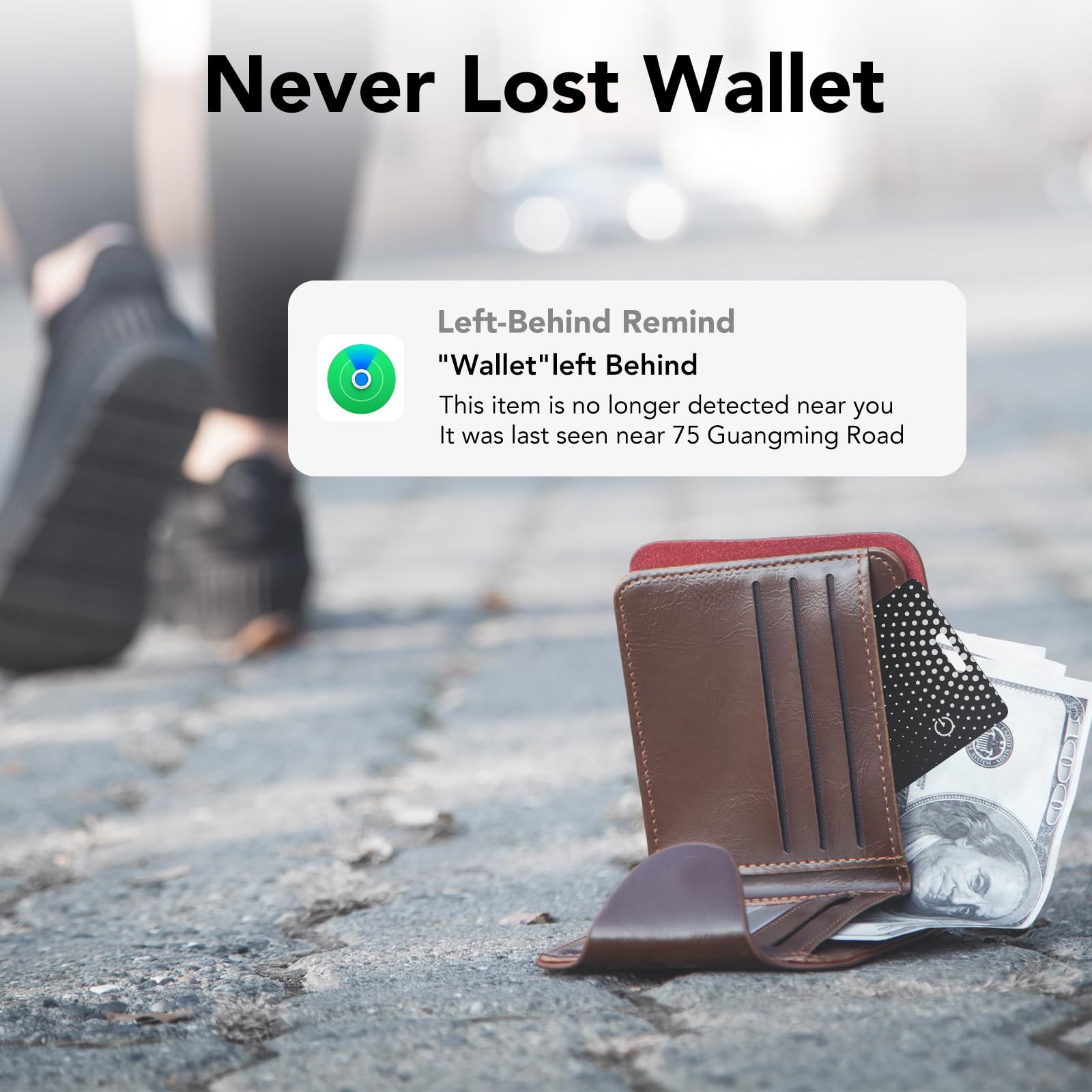 TIMU Air Tag Card Compatibile Apple Dov'è (iOS Only), IP68 Impermeabile Wallet Tracker, 1.7 mm Slim Smart Card, Bluetooth Localizzatore per Valigie, Portafoglio, Borse, 2 Pack Nero