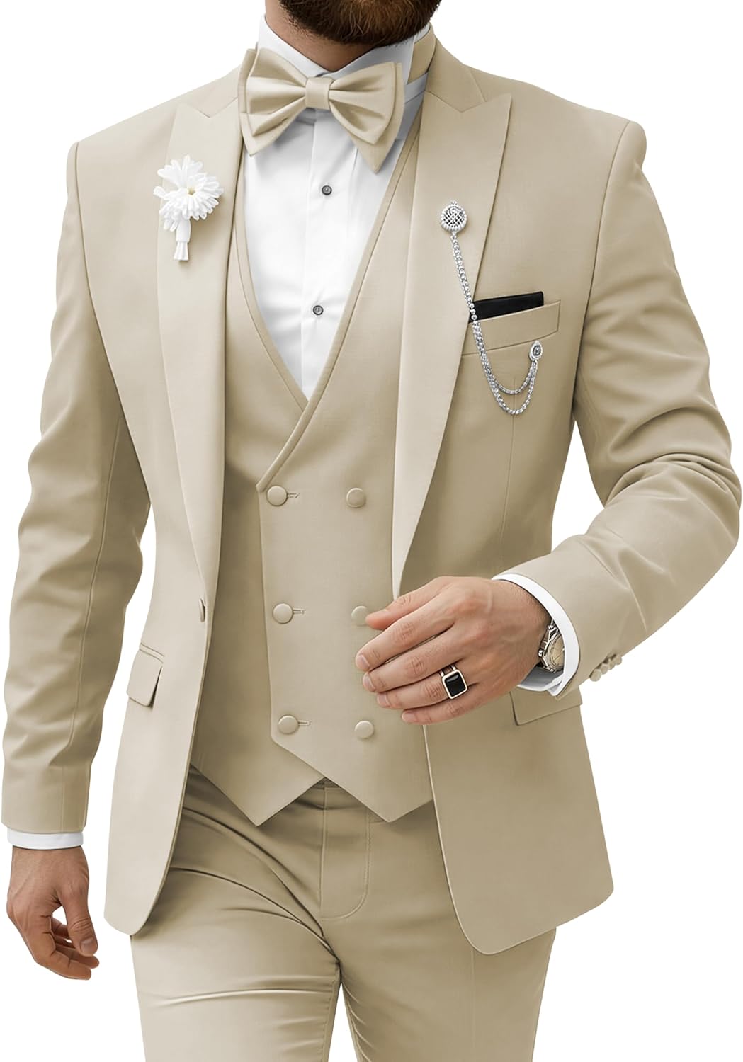 Mens Suits Slim Fit Suits for Men 3 Piece Tuxedo Wedding Prom Suit Formal Business Fashion