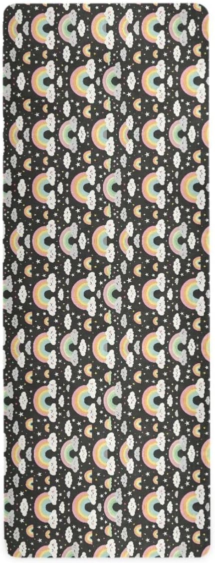 ALAZA Rainbow Star Pattern Yoga Mat Non Slip Fitness Exercise Mat, Workout Mat for Yoga, Pilates and Floor Exercises