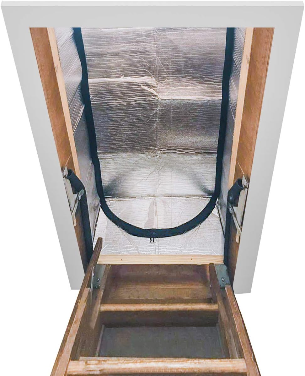 Magiclfy Attic Stairway Insulator - 25" x 54" x 11" - R-Value of 14.5, Fireproof Attic Stairs Tent Insulation Cover, XPE