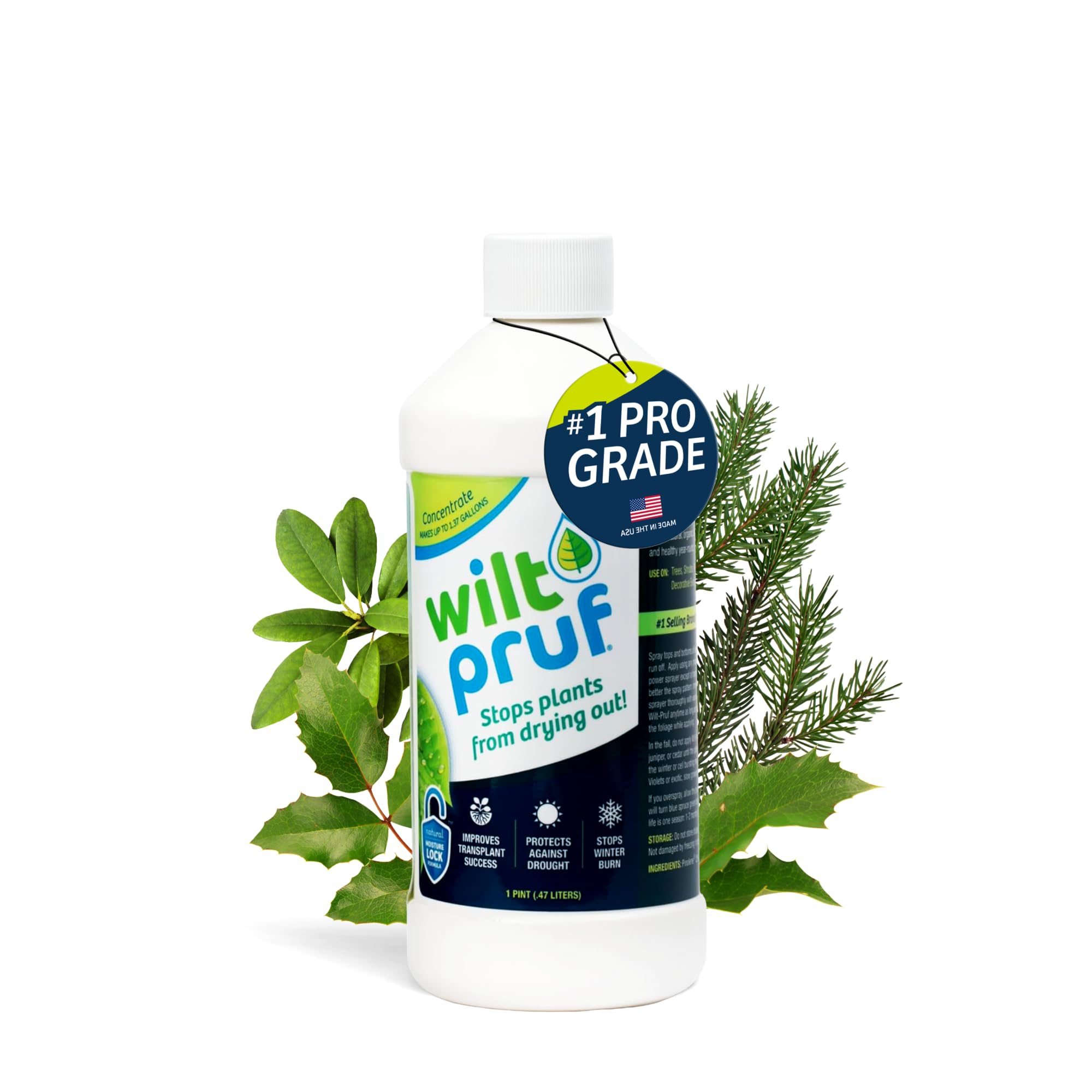 Wilt-Pruf® Concentrate | Protect Against Winter Damage, Drought, and Stress | Just Spray & Let Dry | Locks in Moisture w/Clear Foliar Film | Professional-Grade & Trusted | Replaces Burlap | (16 oz)