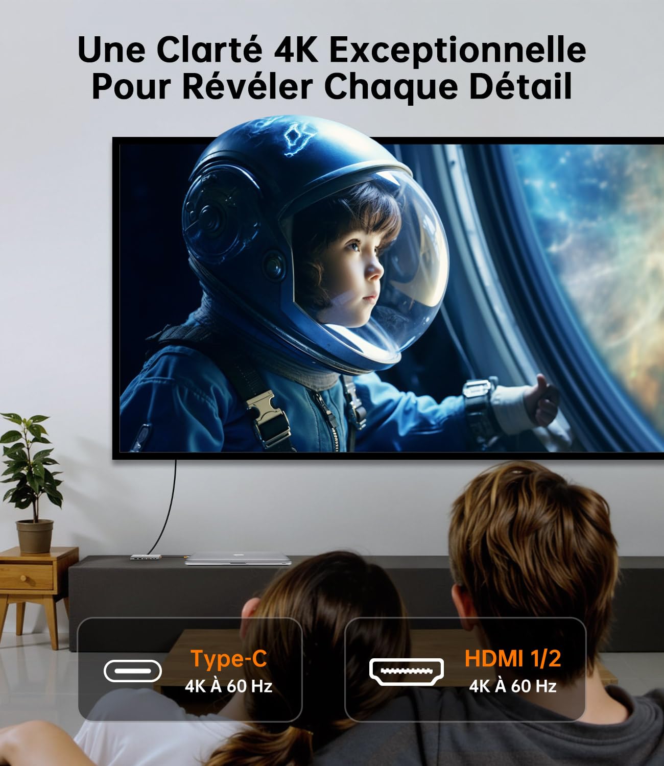 NOVOO 14-in-1 - Stazione di Home Display USB C su tre schermi, uscita tipo C unica per video 4K a 60 Hz, HDMI 4K@60Hz*2, USB-A 3.2 * 2, USB C 10 Gbps, SD/TF 2.0, audio, 100WPD per HP/Dell/Mac