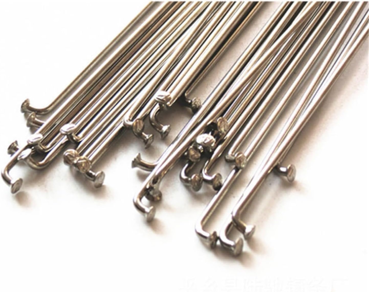 Bike Spokes 24pcs Bicycle Stainless Steel Spokes Silvery 14G J Bend with Nipples