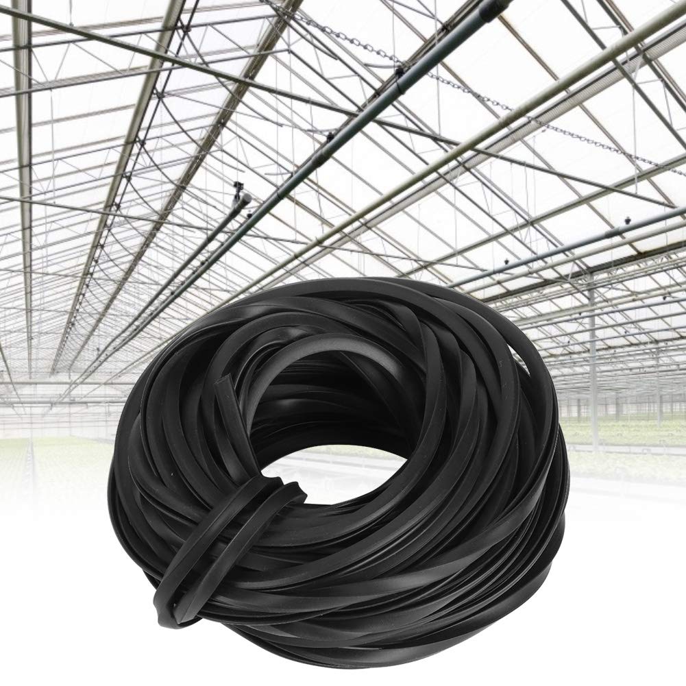 Lot de 2 Bandes en Caoutchouc Noir pour Serre - Joint d'Étanchéité de Porte et Fenêtre, Accessoires de Serre Sans Cadre, 10 m Chacun