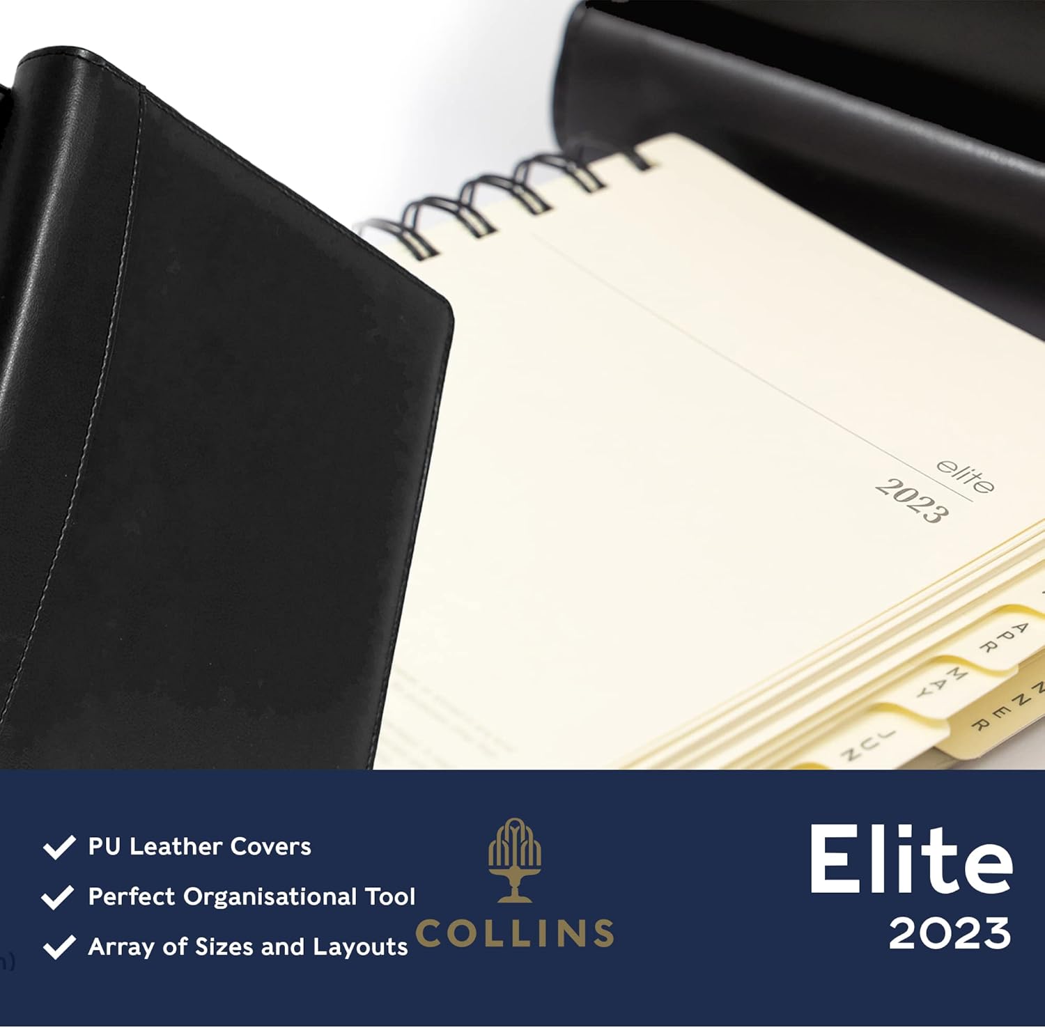 Collins Elite Compact Week to View with Appointments 2023 Diary - Black (1150V.99-23) - Complete Business Planner, Agenda and Journal Organiser