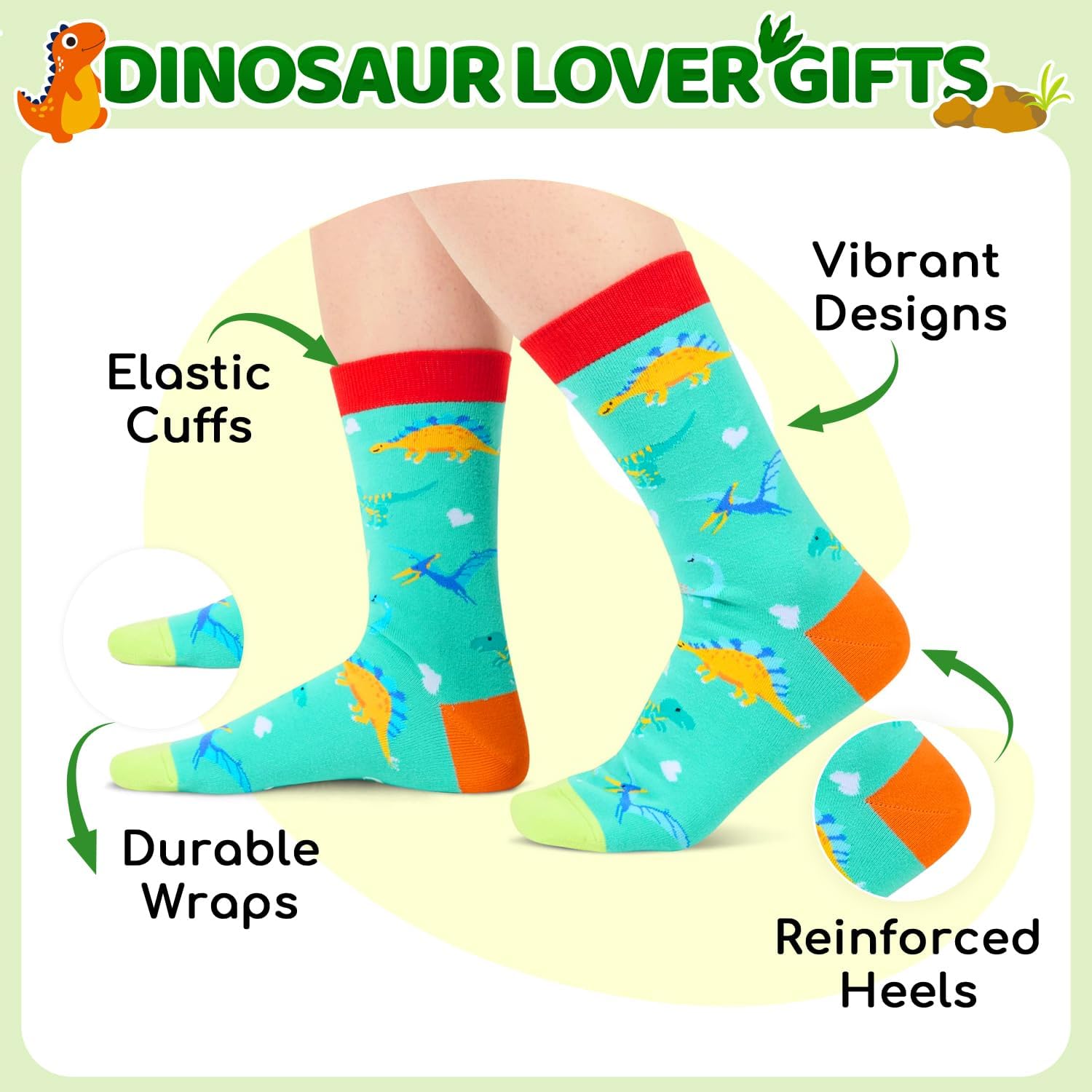 Zmart Animal Lover Gifts Women Men - Funny Goat Dinosaur Horse Socks for Teens, Riding Gifts - Image 2