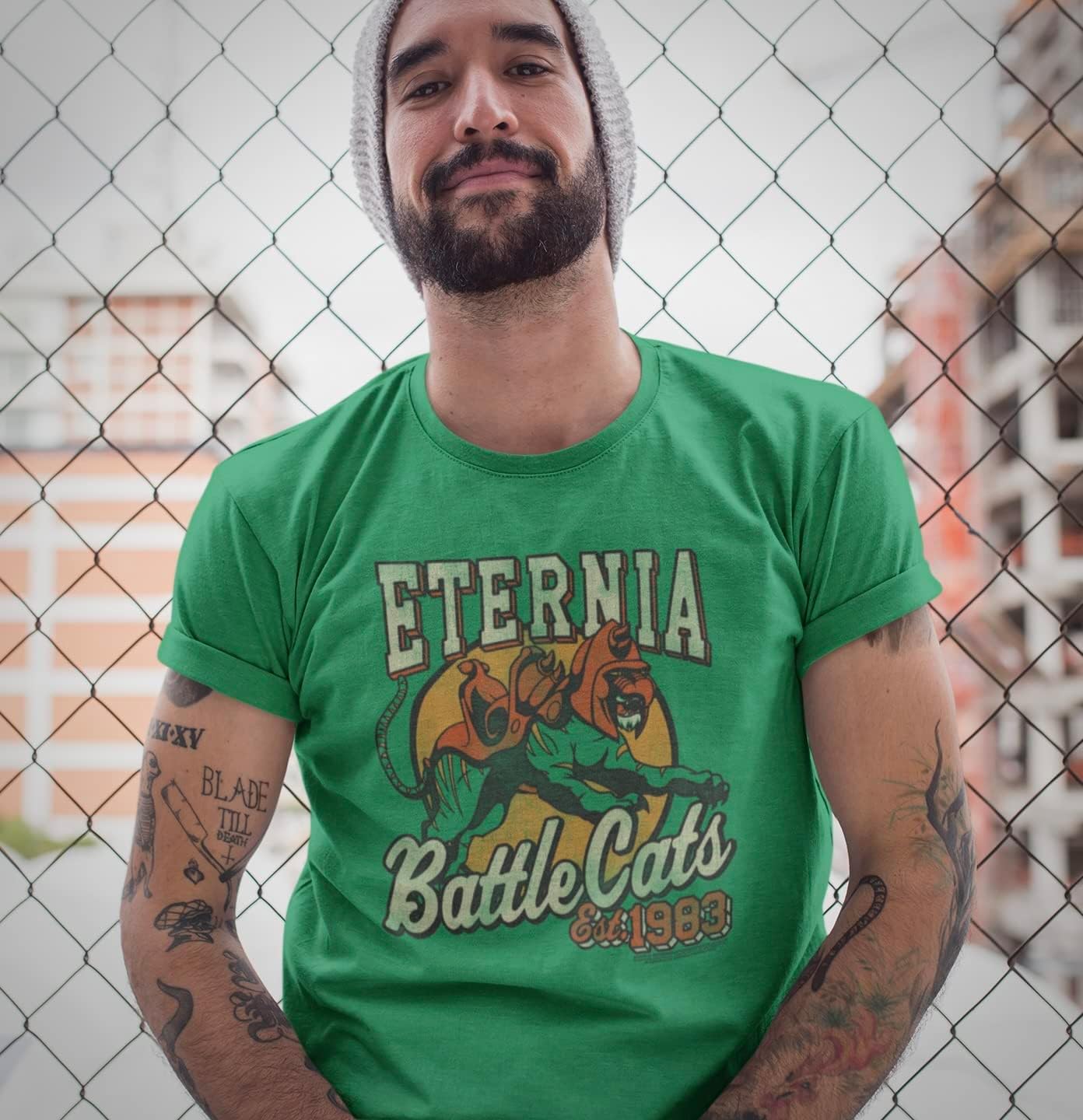American Classics Masters of the Universe Eternia Battle Cats T Shirt Green image 2