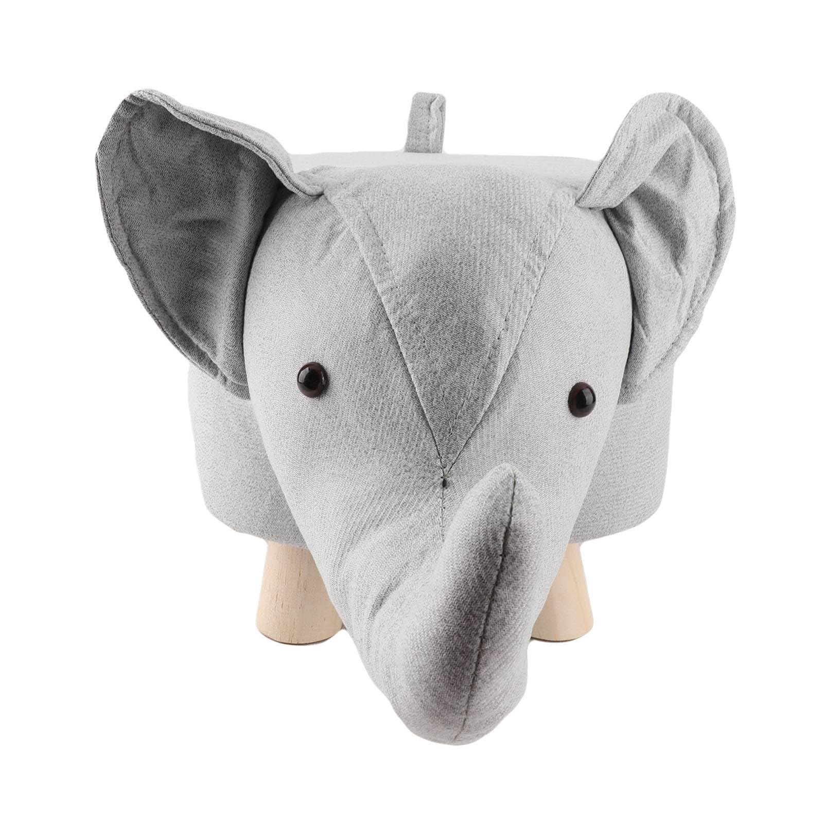 Reposapiés de Animales, Silla única, sofá otomano, reposapiés, Silla pequeña para Dormitorio, Lindo reposapiés otomano pequeño para Sala de Estar (Gris Blanco)