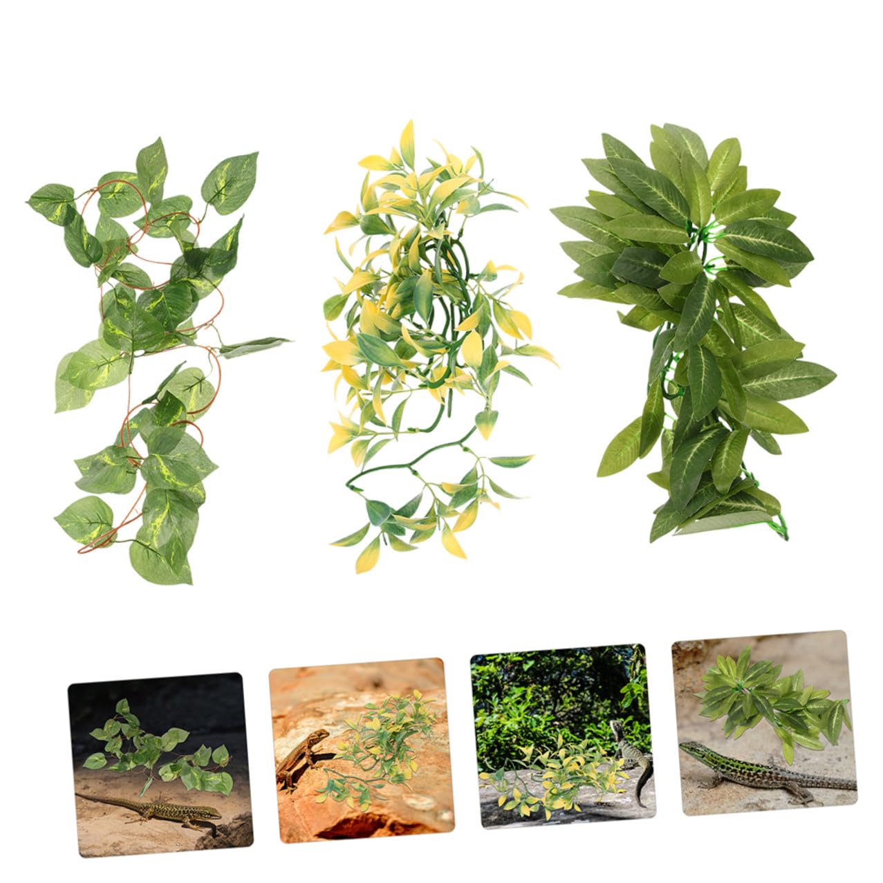 Hemobllo 6piezas Decoración de Plantas de Reptiles para Terrarios Enredaderas Colgantes Artificiales de Plástico para Decorar Terrarios de Serpientes