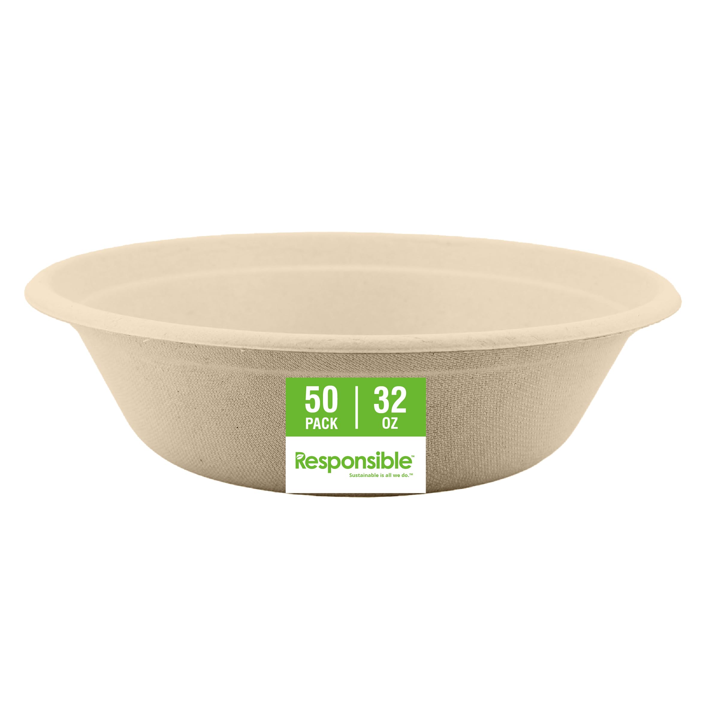 Responsible Products 32 oz (50 Count) / Natural Brown / Casual Bowls