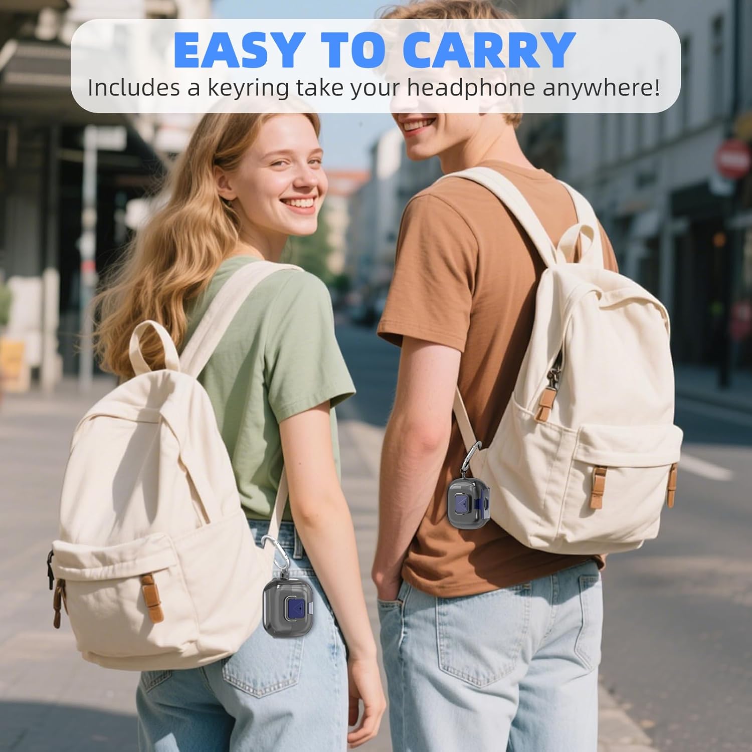 Secure Lock Case for Galaxy Buds 3 Pro (2024) / Galaxy Buds 3 FE (2025) | Phone Stand Design | Soft TPU | Shockproof Protective Cover for Samsung Buds 3 Earbuds w/Cleaning Pen & Keychain (Black) - Image 7