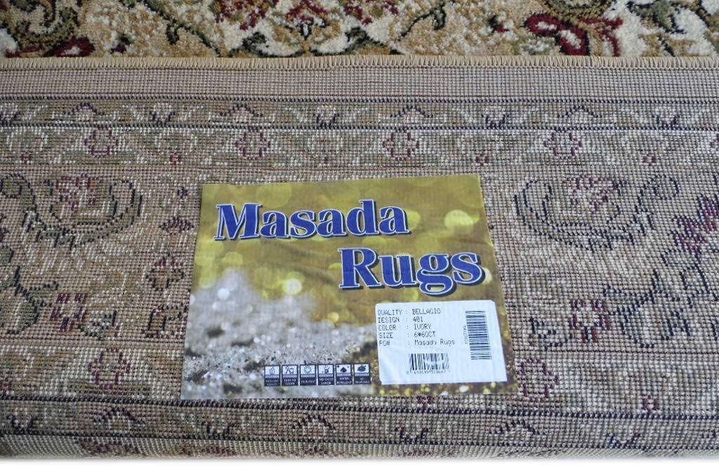 Traditional Octagon Area Rug Design Bellagio 401 Ivory (7 Feet 3 Inch x 7 Feet 3 Inch)