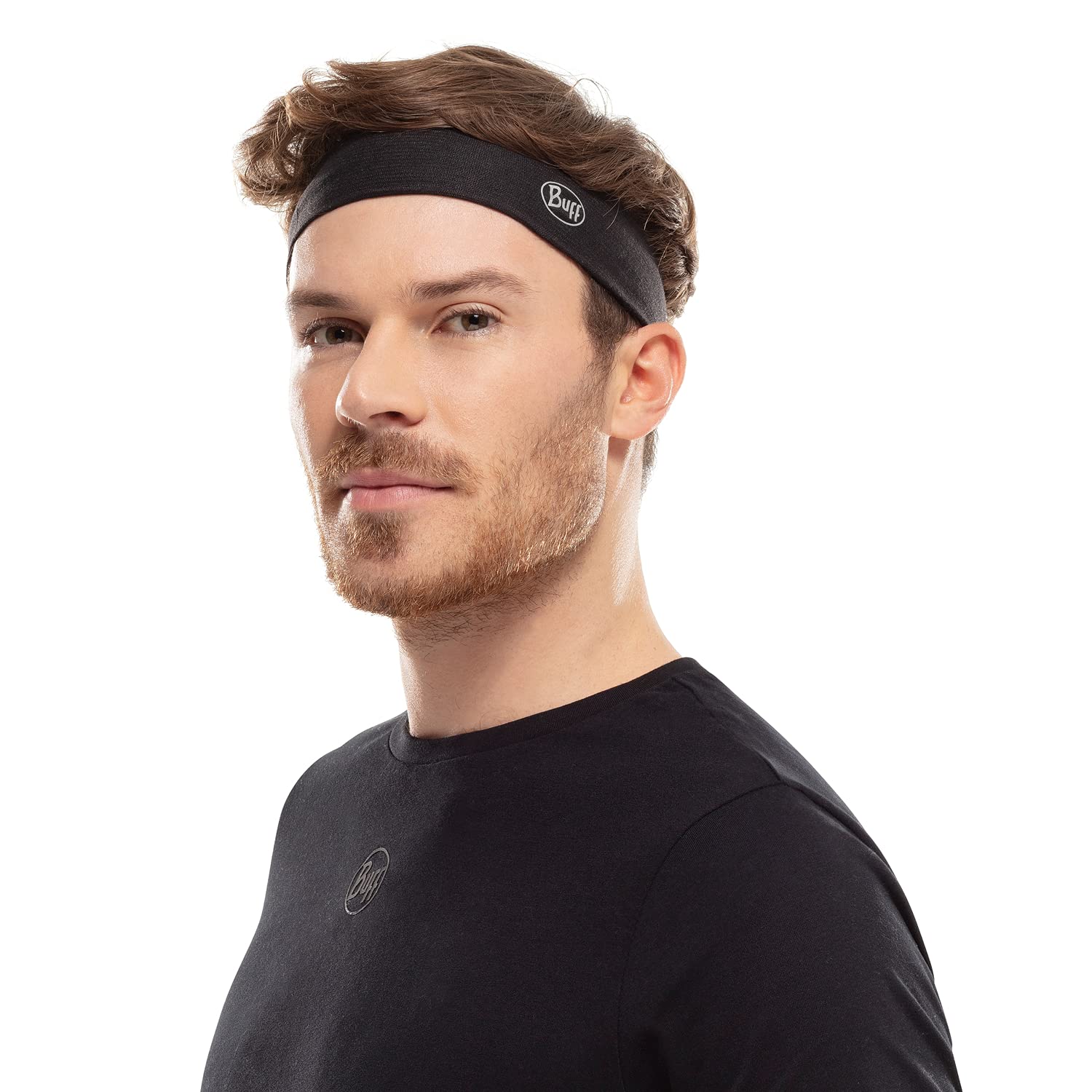 BUFF® Opaska na głowę CoolNet UV® Slim Wygodna, Ochrona UPF 50, sportowa, elastyczna, materiał z recyklingu, ciasna, regulująca temperaturę, jeden rozmiar