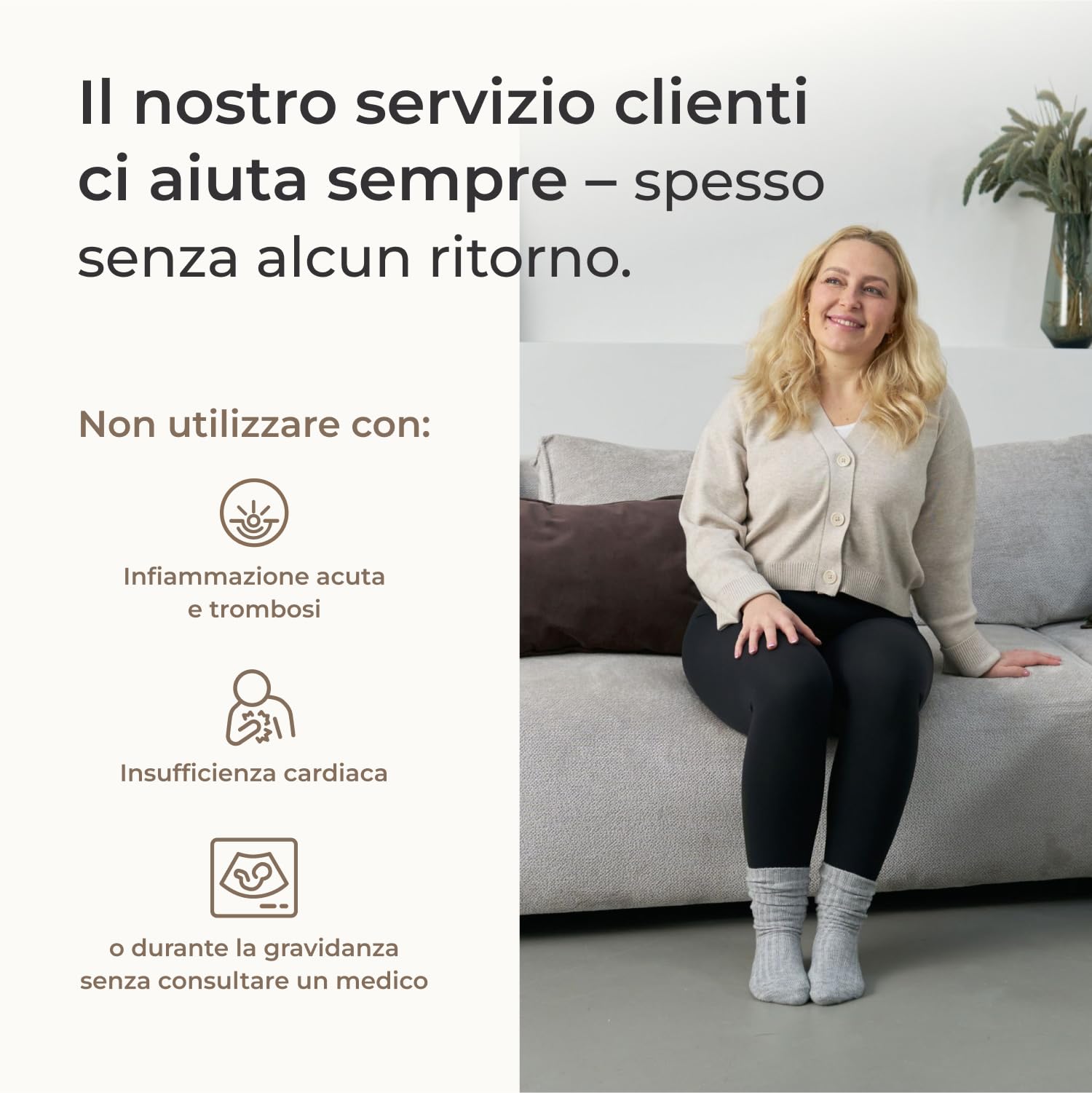 Vein Angel 8 Premium apparecchio per massaggi con gambali, 8 camere d'aria disattivabili, pressione & durata facilmente regolabili, 6 programmi di massaggio, no pressoterapia