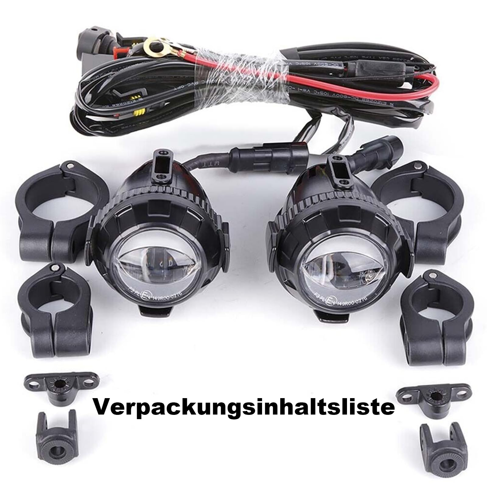 Zusatzscheinwerfer Motorrad LED Scheinwerfer 6000LM 6000K Nebelscheinwerfer Motorrad LED mit E-Prüfzeichen für BMW F800,Universal-Hilfslampe für motorrad