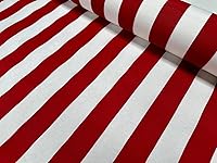 Vista 3 de Tela a rayas blancas rojas - Sofia Stripes Cortina Material de tapicería 55.1 in de ancho