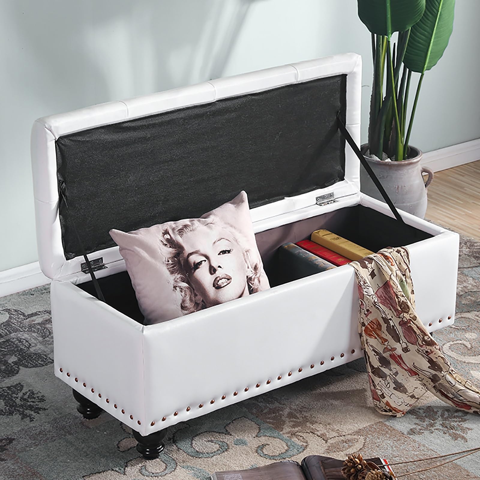 Schlafzimmer-Hocker mit Stauraum,Aufbewahrungsbank für den Eingangsbereich,Stauraumbank für das Fußende des Bettes,Gepolsterte Aufbewahrungsbank am Fußende des Bettes, Schlafzimmer-Aufbewahrungshocker