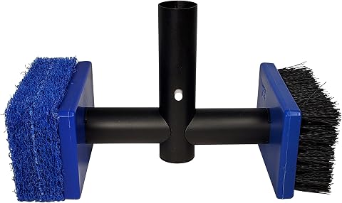 Pool Tile Brush Scrubber 2-in-1 Waterline Tile Cleaner with Angled Extension