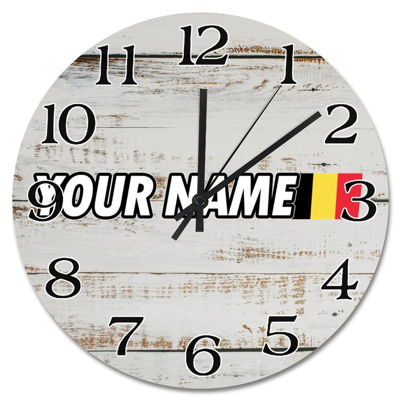 Horloge murale Belgique 38 cm grand format ronde de haute qualité