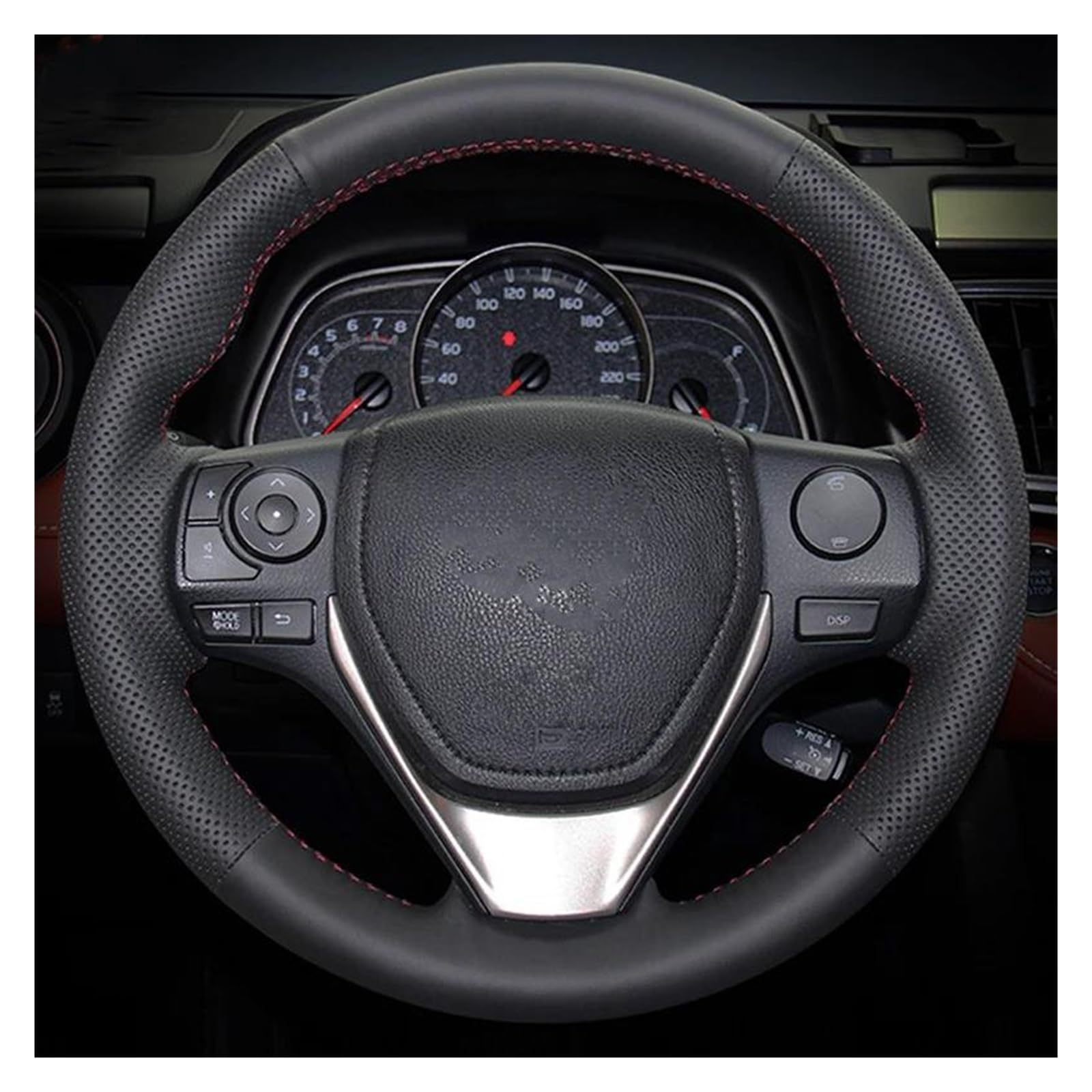 Anti-Scratch Steering Wheel Cover Microfiber Leather Car Steering Wheel Cover For Toyota For RAV4 2013-2018 For Corolla 2014-2017 For Auris 2013-2016(White Thread)