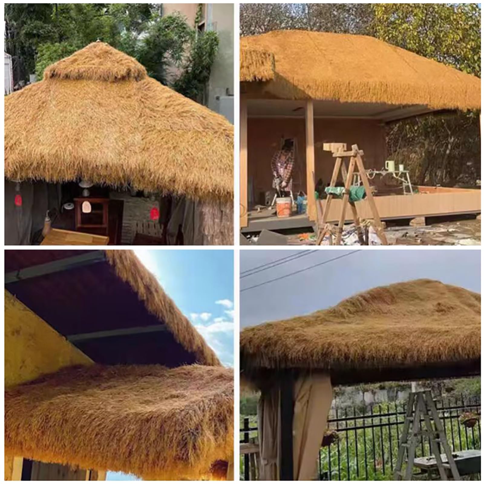 Syntetyczny dach z trawy strzechy, sztuczna meksykańska rolka słomy, baru, chatki, trawa, łódź, słomiany dach, strzecha, do baru, chaty, patio, basenu, na plażę i do baru, dekoracja (1 x 9 m)