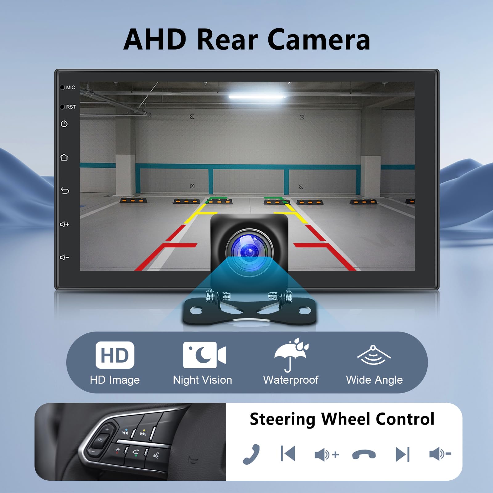 【8 Nucleo 4+64G】Hodozzy Carplay Android Autoradio 2 Din con GPS 7 Pollici IPS Schermo, Stereo Auto Bluetooth con Android Auto/DSP/WiFi/RDS/FM/USB+Telecamera Retromarcia