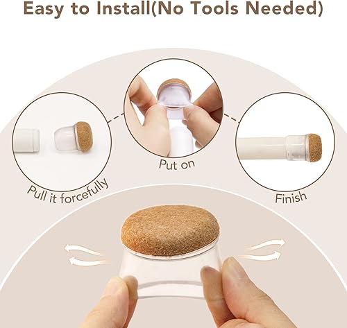 Miniatura 7 de 20 protectores de suelo de silicona para patas de silla protectores transparentes para patas de muebles para suelos de madera dura fundas para patas