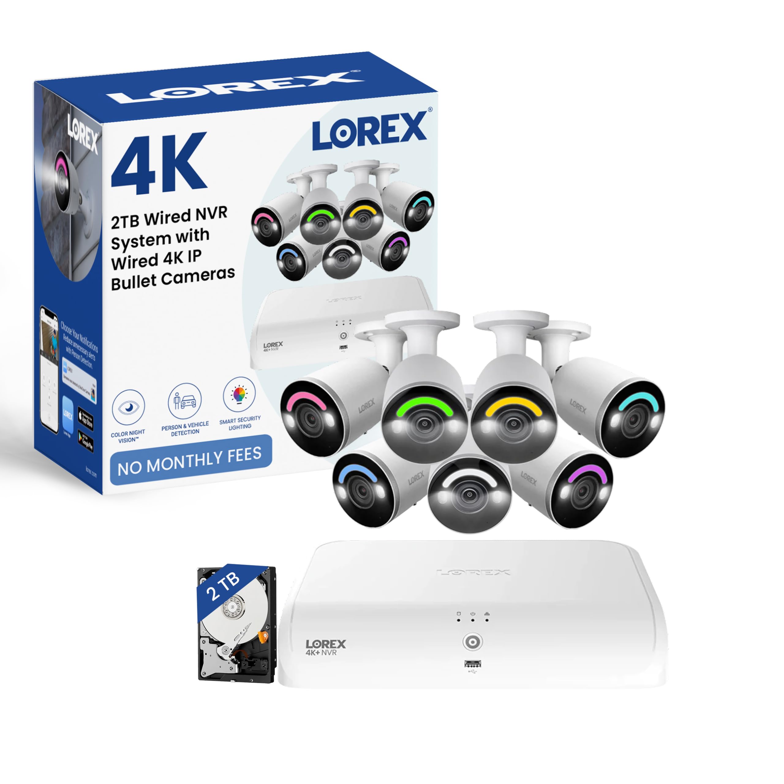 Amazon.com: Lorex Fusion 4K Security Camera System w 2TB NVR - 8
