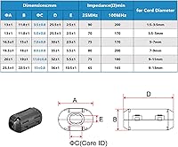 Vista 5 de MECCANIXITY Clips de cable de núcleos de ferrita de 0.354 in RFI EMI filtro de supresión de ruido para transmisión de potencia, cable de audio