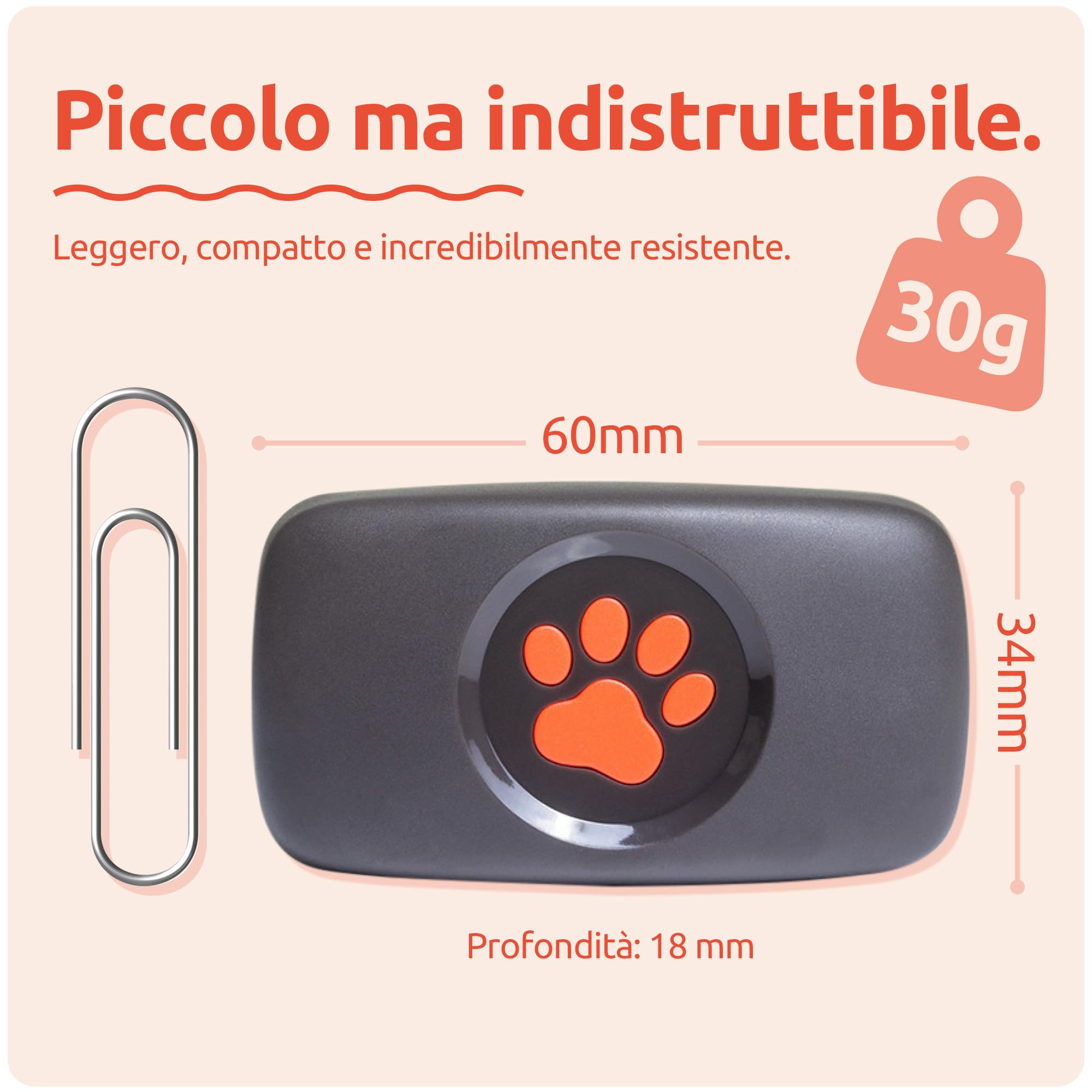 PitPat Localizzatore GPS per cani senza abbonamento, Rosso