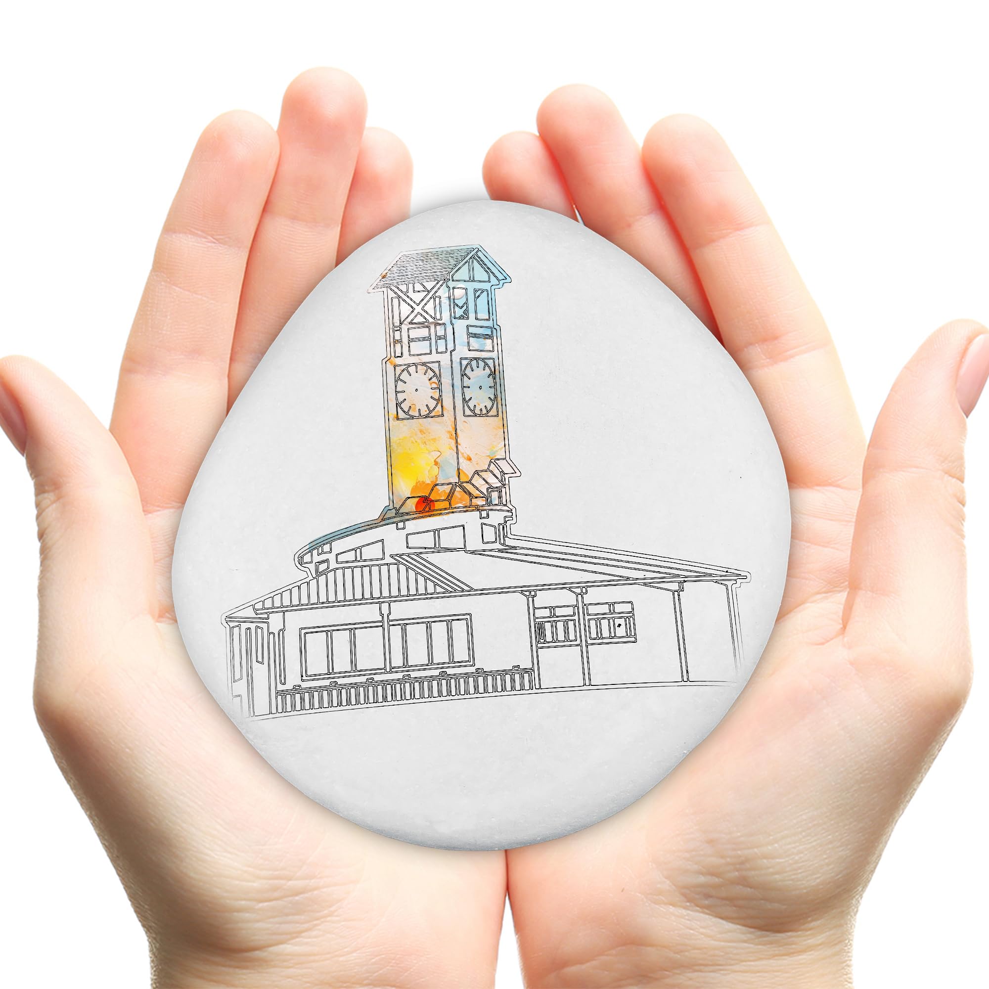 HalfYue River Rocks for Painting, Large 4.3-5.5 Inch Flat Smooth Rocks for Painting with Pattern, Rock Painting Kit for Crafts and Family DIY Project Random Pattern(White)