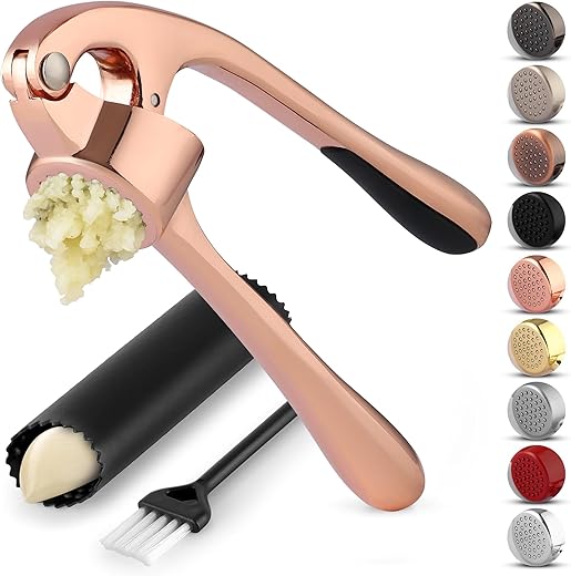 Zulay Kitchen Premium Garlic Press Set - Rust Proof Professional Garlic Mincer...