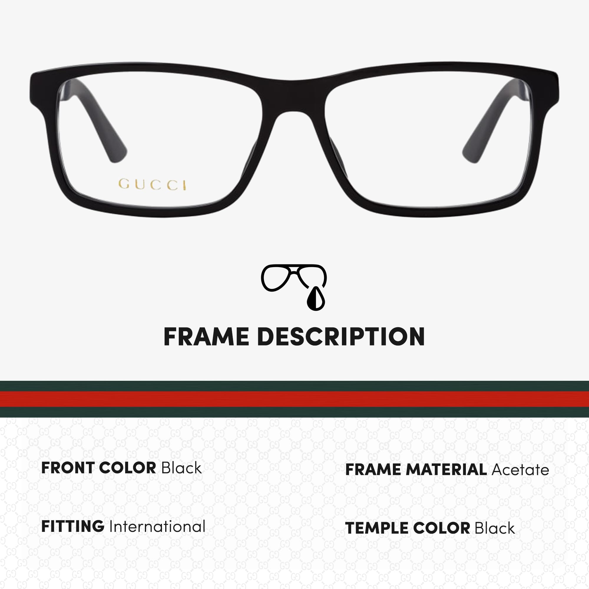 Gucci GG0692O Designer Fashion Eyeglasses Stylish Rectangular Frame Eyewear with Luxury eSHADES Kit - Embrace Sophistication and Elegance