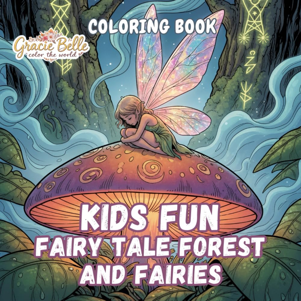 KIDS FUN FAIRY TALE FOREST AND FAIRIES Coloring Book: Magical fairy forest worlds full of imagination, nature magic and creative joy for children