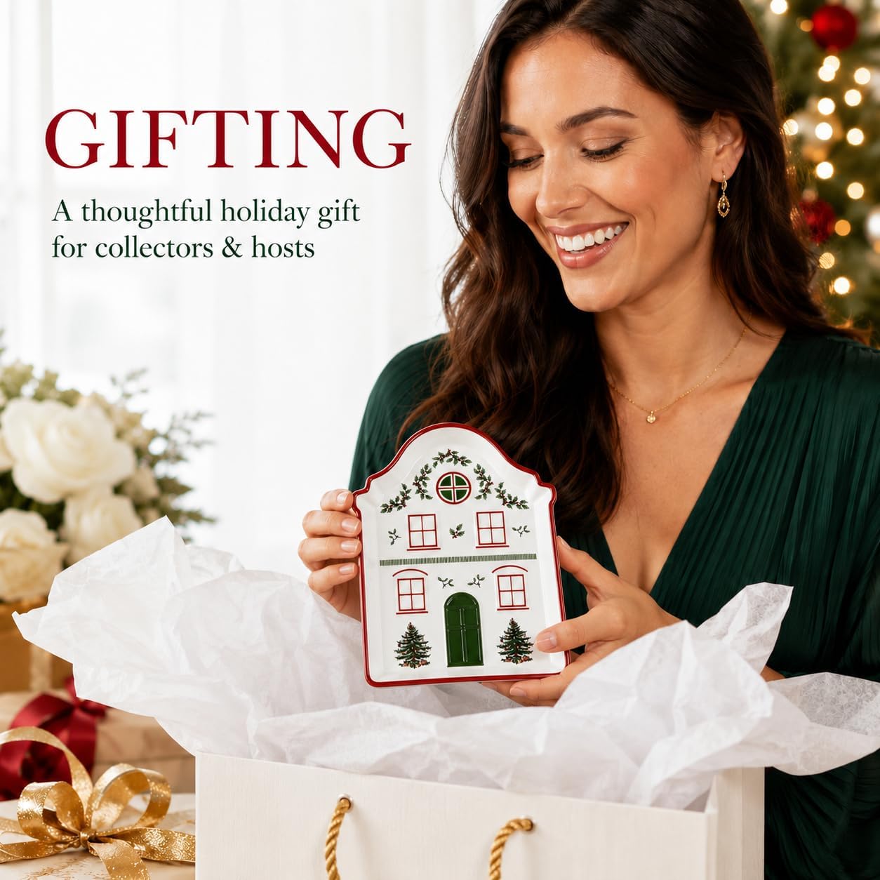 Spode – Holiday – Christmas Village Tidbit - Red