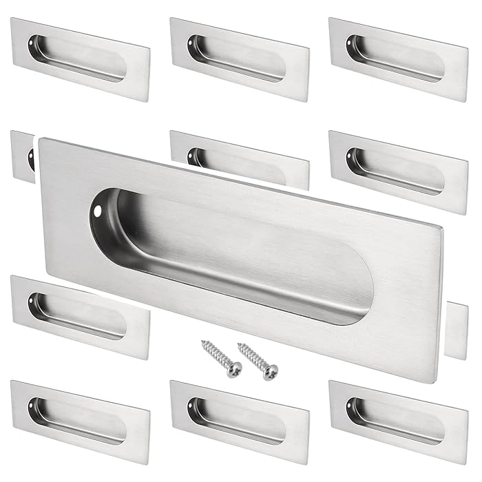 Buy KOHAND 12 PCS 4.7 x 1.6 Inch Silver Recessed Sliding Door Handles