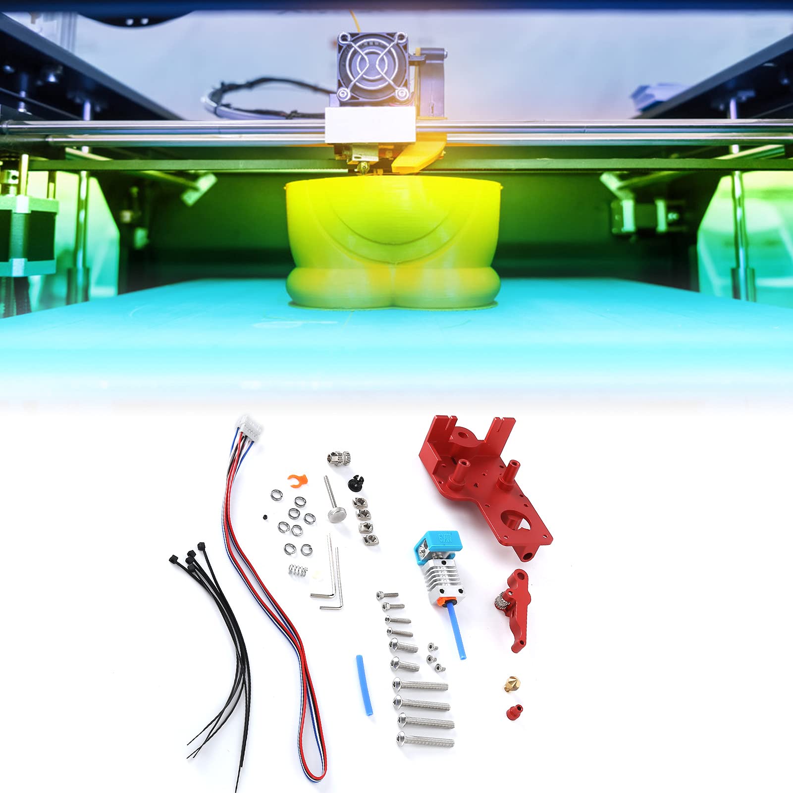 Zestaw wytłaczarki Podwójna przekładnia Płyta montażowa krótkiego zasięgu Wysokowydajne części drukarki 3D Akcesoria do serii Ender 3 3S V2 CR10 Tlenek glinu Stal narzędziow