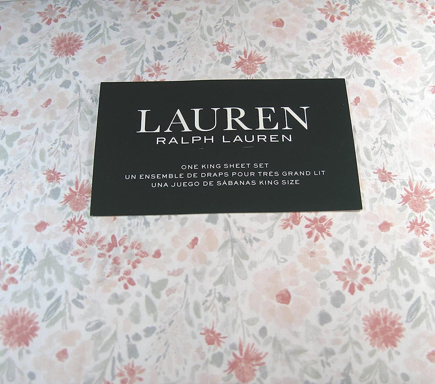 Lauren Ralph Lauren Queen Size Floral Print Sheet Set Pink