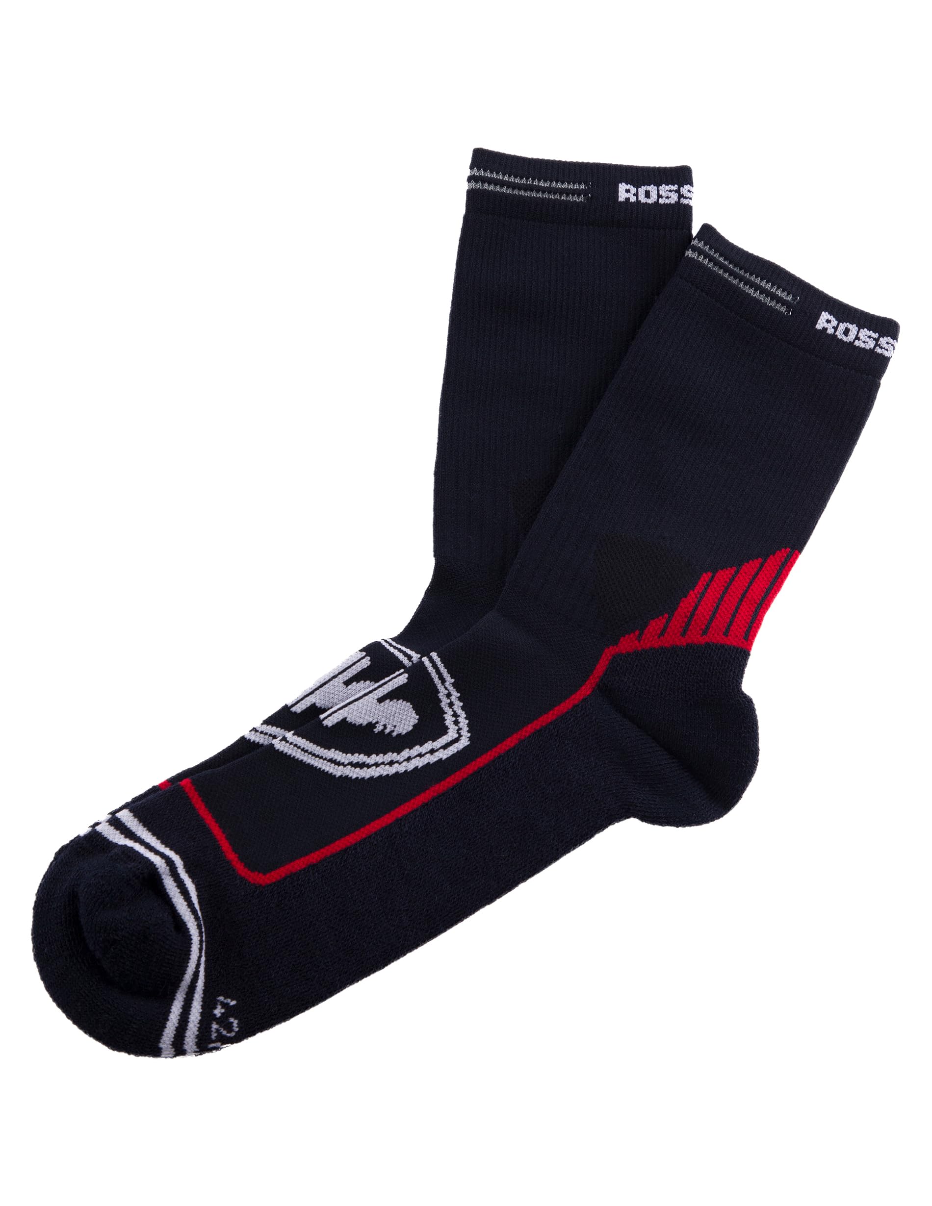 ROSSIGNOL - Men's Trekking Socks - Hiking Socks, Mountain Hiking, Breathable, Resistant and Thermoregulating in Merino Wool Blend, Mid Calf, Ebony Green or Dark Blue