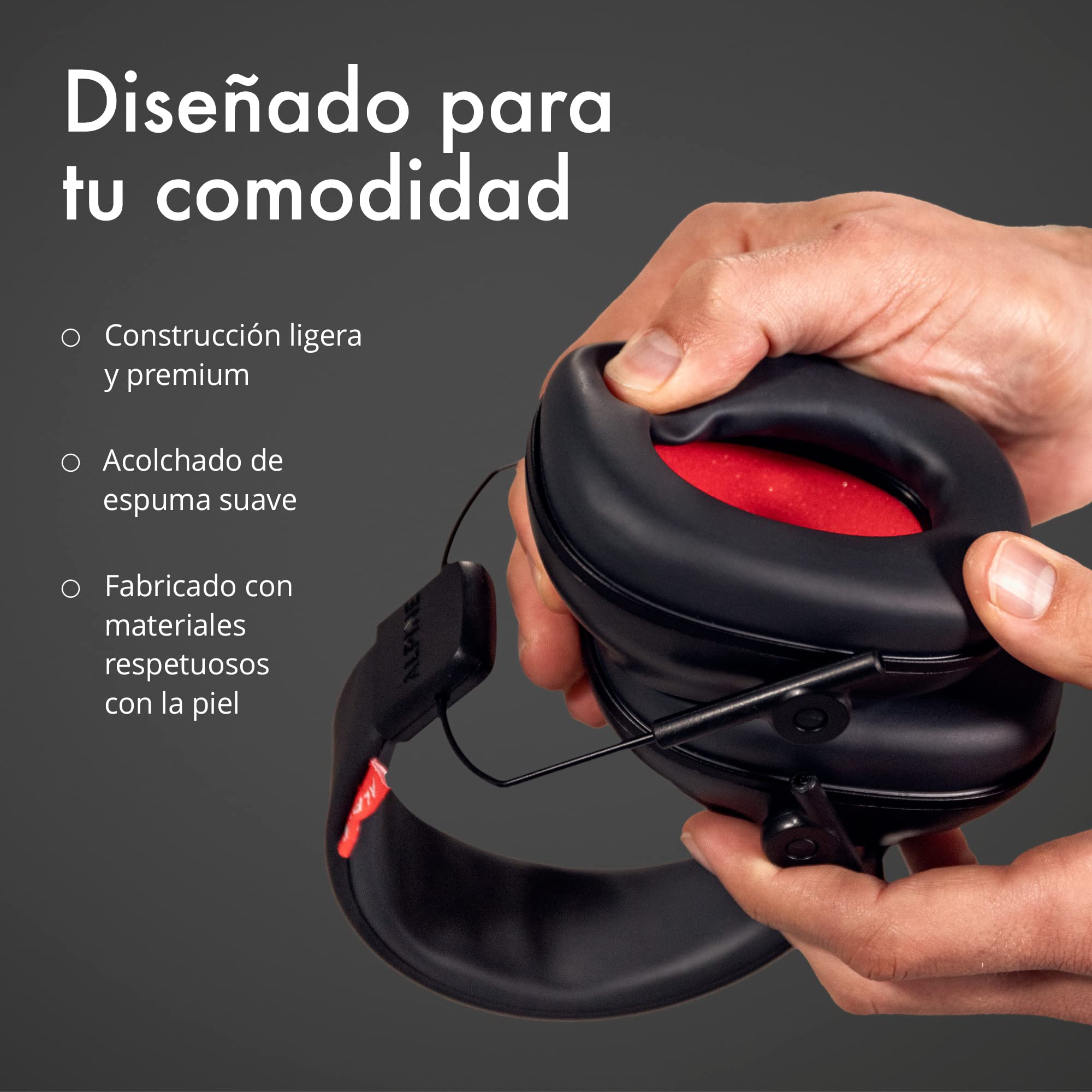 Alpine Defender - Orejeras de Protección Auditiva para Adultos – Cascos Aislantes de Ruido con Diadema Ajustable - Ideales para Concentración, Trabajo y Música - Reduce el Sonido en 26dB