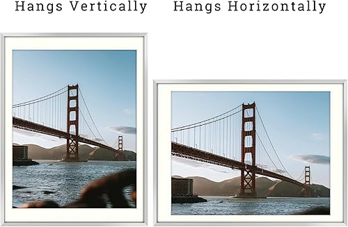 Vista 274 de Frametory - Colección de marcos de metal para fotos, marco de aluminio para fotos con alfombrilla de color marfil y cristal real Dorado