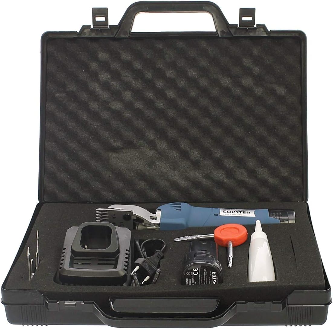 Kerbl FarmClipper Akku2 Cordless Clipper and accessories in a black carrying case