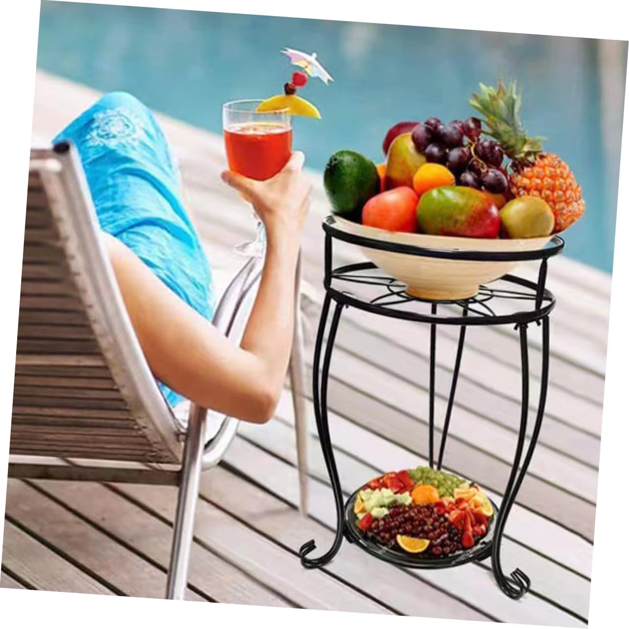 Double Metal Plant Stand Sturdy Flower Pot Holder for Decoration Heavy Duty Flower Rack for Garden Patio Home Use