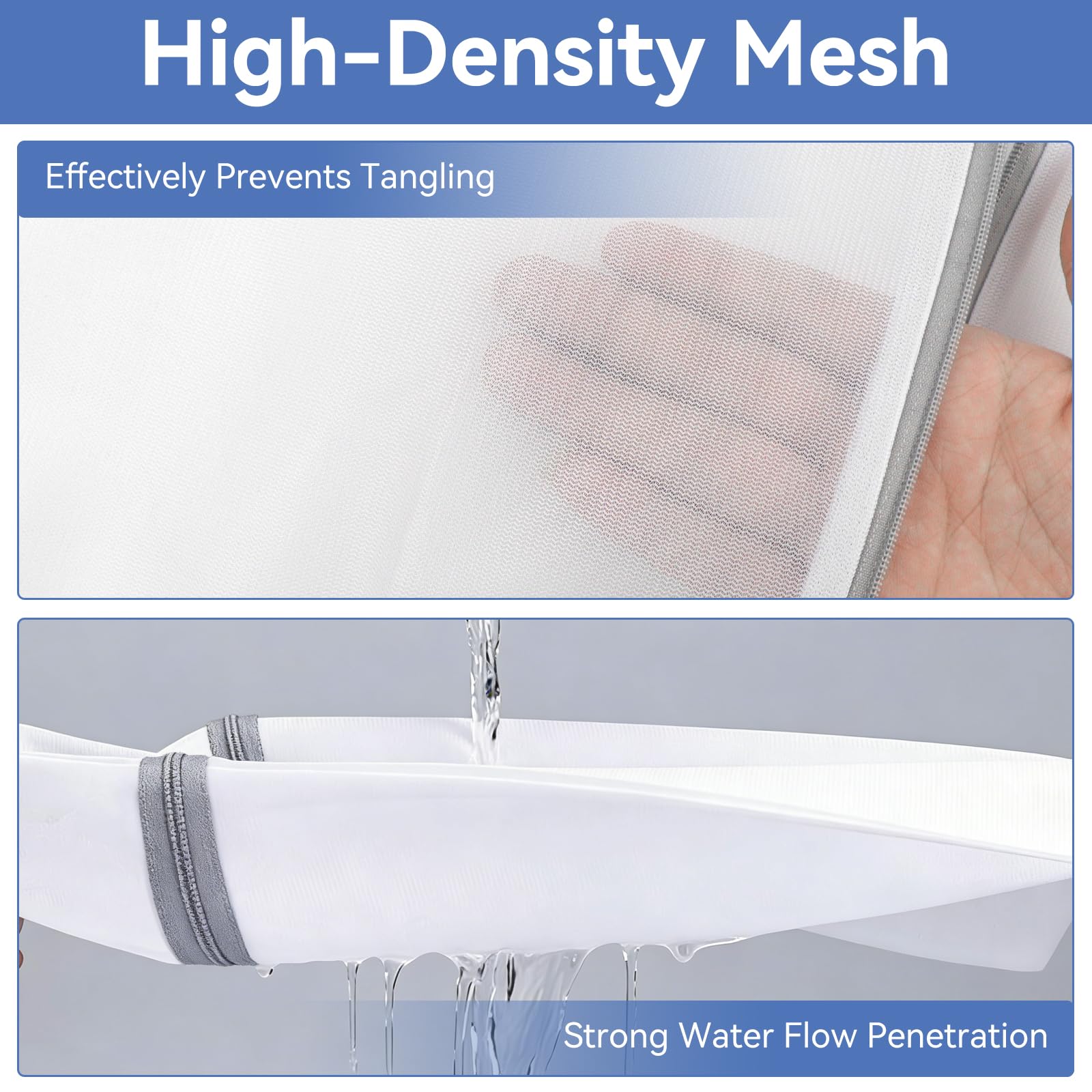 4er Set Wäschenetz für Waschmaschine mit Verdeckten Reißverschlüssen Ist Robust und Langlebig, Wäschesack Waschmaschine für Hemden, Bhs, Socken, Unterwäsche, Babykleidung (40 x 50cm) - 5